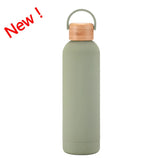 Sports Thermos Cup With Bamboo Lid And Handle,Stainless Steel Vacuum Flasks,Camping Gym Drinkware,Small Mouth Water Bottle,750ml