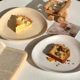 Ins Style Triangular Plates High-end Ceramic Cake Dessert Tray Exquisite Household Breakfast Plate Simple Splashed Ink Tableware