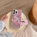 Pink shiny two colorful fishes phone case for iphone 14 13 15 pro max 15pro 13pro 14pro 12pro 15promax 12 neo-chinese coque capa