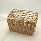 Handwoven Rattan Storage Basket Multipurpose Organizer for Kitchen Sundries Clothing Toys Snacks Desktop Items Home Organization