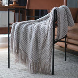 New Knitted Throw Blanket Household Grid Diamond Shaped Sofa Decorative Bed Blanket Bed Tail Towel Luxury Bedspread Travel Shawl