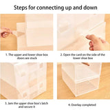 6pcs Transparent Shoe Boxes Stackable Shoe Storage Case Dustproof Plastic Shoes Box Shoes Sneaker Furniture Organizers Boxes