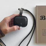 For Airpods 4 4th Case Leather Business Cases For AirPods 4 3 2 1 Pro Cover Headset Shell Headphone Funda With Neck Long Lanyard