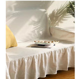 White Ruffle Cotton Sofa Cover Blanket Sofa for Towel Living Room Decor Furniture Tapestry Couch Cover in Spring