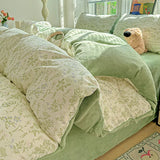 Ikeehome  new pure cotton cotton milk fleece thermal single quilt cover household dormitory bedding, no pillowcase and bed sheet