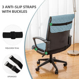 Quilted Office Chair Cover Solid Color Anti-dirty Desk Computer Armchair Chair with Slipcovers Buckle Gaming Seat Cover