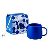 500ml Blue Ceramic Mug Gift Package Coffee Cup Creative design Splash ink Breakfast Oatmeal Cup Festival Gift Porcelain Mug