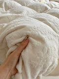 Romantic Continuation Gentle Milk White Carved Milk Velvet Lace Four Piece Set 8m Thi Warmth Fce French Sle Bedding