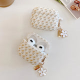 New Silicone Printing Full Screen Flower Metal Keychain Soft Earphone Protective Case For AirPods 1 2 3 4 Pro 2 Protection Cover