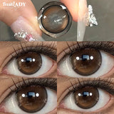 1 Pair Rainy Mood Series Colored Contact Lenses Natural Brown Pupils Eyes Contact lenses Gray Soft Contacts 14.20mm