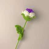 Handmade Crocheted Rose Flower Bouquet Artificial Flowers Wool Flower Finished Product Valentine's Day Teacher's Day Gift