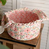 Pastoral Fabric Storage Basket Sundries Toys Cosmetics Storage Basket Home Decoration Cute Floral Underwear Storage Basket