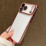 Luxury Electroplate Shockproof Transparent Phone Case For iPhone 17 Pro Max 17 Pro 17 Air Plating Clear Bumper Back Cases Cover