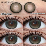 Big Diameter Natural Style Colored Contacts 2pcs Multi-Tone Y2K Lenses for Wedding Party Gift 0.00D No Power