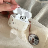 Korean Cartoon Cute Retro Style Earphone Case For AirPods Pro 2 Air Pods 2 3 4 Wireless Bluetooth Headphone Cover Puppy Pendant