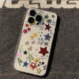 Korean Creative Threaded Star Phone Case For iPhone 16 Pro Max 15 14 13 12 11 Pro 7 8 Plus Creative Shockproof Back Cover