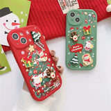 Ottwn 3D Cartoon Elk Santa Claus Tree Christmas Phone Case For iPhone 13 11 12 Pro Max 13 14 Plus X XR XS 7 8 Plus SE Cover