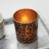 8x9cm Leopard Print Glass Candle Holder Glass Candle Container Multi Color Tea Light Candle Holder Housewarming Gift Home Decor