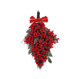 New Arrival: Poinsettia Wreath, Christmas Decoration, Wall Hanging, Artificial Upside-Down Tree, 30x50 cm