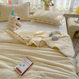 Korean Style Summer Cool Quilt For Girl Skin-friendly Washed Cotton Air Conditioning Quilt Breathable Soft Blanket Home Textiles