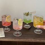 Retro Relief Sculpture Patterned Wine Glass Goblet Drink Fruit Juice Small Size Cups Thick Glass Home Kitchen Bar Supplies