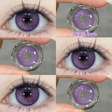 1 pair New Purple Halloween Colored Contact Lenses Beauty Myopia Lens for Eyes Fashion Big Eye Lenses Natural Blue Lenes