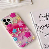 Colorful Star Clear Soft Phone Case For iPhone 14 13 11 12 15 16 Pro Max SE2 7 8 Plus XR X XS Max Anti-Fall Protection Cover