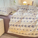 New class A double-layer yarn thickened three/four-piece set skin-friendly and breathable single double washed cotton