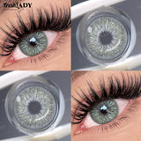 1 Pair Colored Contact Lenses Natural Brown Pupils Eyes Contact lenses Gray Soft Contacts 14.20mm