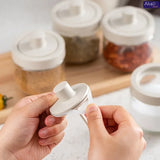 Seasoning Container with Spoon Glass Spice Containers Multifunctional Storage Glass Jar Essential Kitchen Accessories