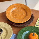 Nordic Ceramic Splashed Ink Plate Household Colored Breakfast Bread Disc High-end Restaurant Dessert Plates Niche Dot Tableware