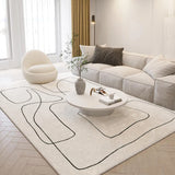 Nordic Style Living Room Decoration Plush Carpet Abstract Art Design Rugs for Bedroom Simple Line Soft Rug Home Thick Floor Mat