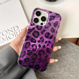 Phone Case for iPhone 17 16 15 14 13 12 11 Pro Max XS X XR 7 8 Plus 17Air Stylish Purple Render Leopard Pattern Soft Laser Cover