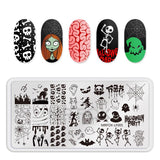 1PCS Halloween Nail Stamping Plates Rectangle Template Stencils Nail Art Stamp Image Plate Manicure Nail Print Tools