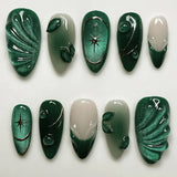 24Pcs Pink Almond False Nails Sweet Summer Fake Nail Cute Flowers Pearl Nails Press Ons Colorful Monet Press on Nails for Girls