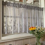 Lace Embroidery Short Gauze Curtains Flower Embroidery Kitchen Bay Window Curtains Decor Living Room Atmosphere Nice Curtains