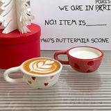 1Pc Love Ceramic Pair Cup, Creative Hand-Painted Ceramic Love Mug, Suitable for Home Decoration, Home Drinking Water, Couple Date, Candlelight Dinner, Latte Latte Cup, Valentine's Day Holiday Gift, Gift