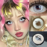 New 1Pair Hot Selling Cosplay Colored Contact Lenses Myopia with Power Pink 6-12 Months Halloween Anime Make Up