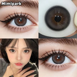 2pcs High Gloss Big Diameter Colored Contacts High Moisture Half Yearly Lenses for Daily Wear Makeup Party 0.00D No Po