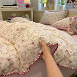 3/4Pcs Cartoon Print Bedding Set Single Queen King Size Duvet Cover Set Bed Sheet Pillowcases