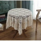 Tassel Table Cover for Dining Table, Lace Tablecloth, Crochet Round Tablecloths, Decorative Cloth, Nordic,Pastoral,Luxury
