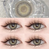 1Pair Natural Brown Contact Lenses for Eyes Colored Lenses Gray Pupils Big Eye Lenses Fashion Beauty Contacts Yearly