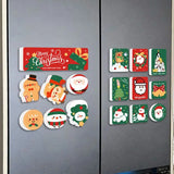 Festive Christmas Fridge Magnets Cartoon Santa Snowman Reindeer Magnets Refrigerator Decor Holiday Home Decorations
