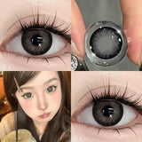 2pcs New Colored Contact Lenses for Eye Anime Eye With Degree Black Contacts Lenses Halloween Pupils Makeup Contact