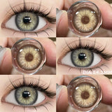 Brown Colored Contact Lenses for Eyes, Natural Eye Cosmetic, Soft Eye Lenses, Beauty, Yearly Use, 1Pair