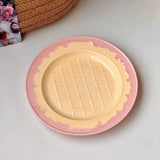 Creative French Ceramic Cake Dessert Tray, Cute Ice Cream Cafe Tableware Set, Home Kitchen Plates
