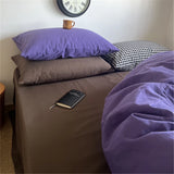 Huace  Pure Cotton Bedding Set Soft Skin-friendly Autumnal Chestnut Color Blo Simple Sle Bedroom Four-piece Suite