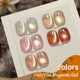 10ml Cat Magnetic Gel Sparkling Ultra Gold Glitter Soak Off UV LED Gel Nail Art Varnish Manicure Valentine's Day