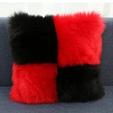 Includes Pillow Insert Living Room Sofa Pillow Cushion Color-blocked Plush Cushion Cover Machine-washable Sofa Pillow Home Decor