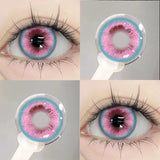Korea Colorful Contact Lenses with Diopters Pink Beautiful Pupils Soft Lenses Makeup Anime Contacts 0 to -8.00 Degree
